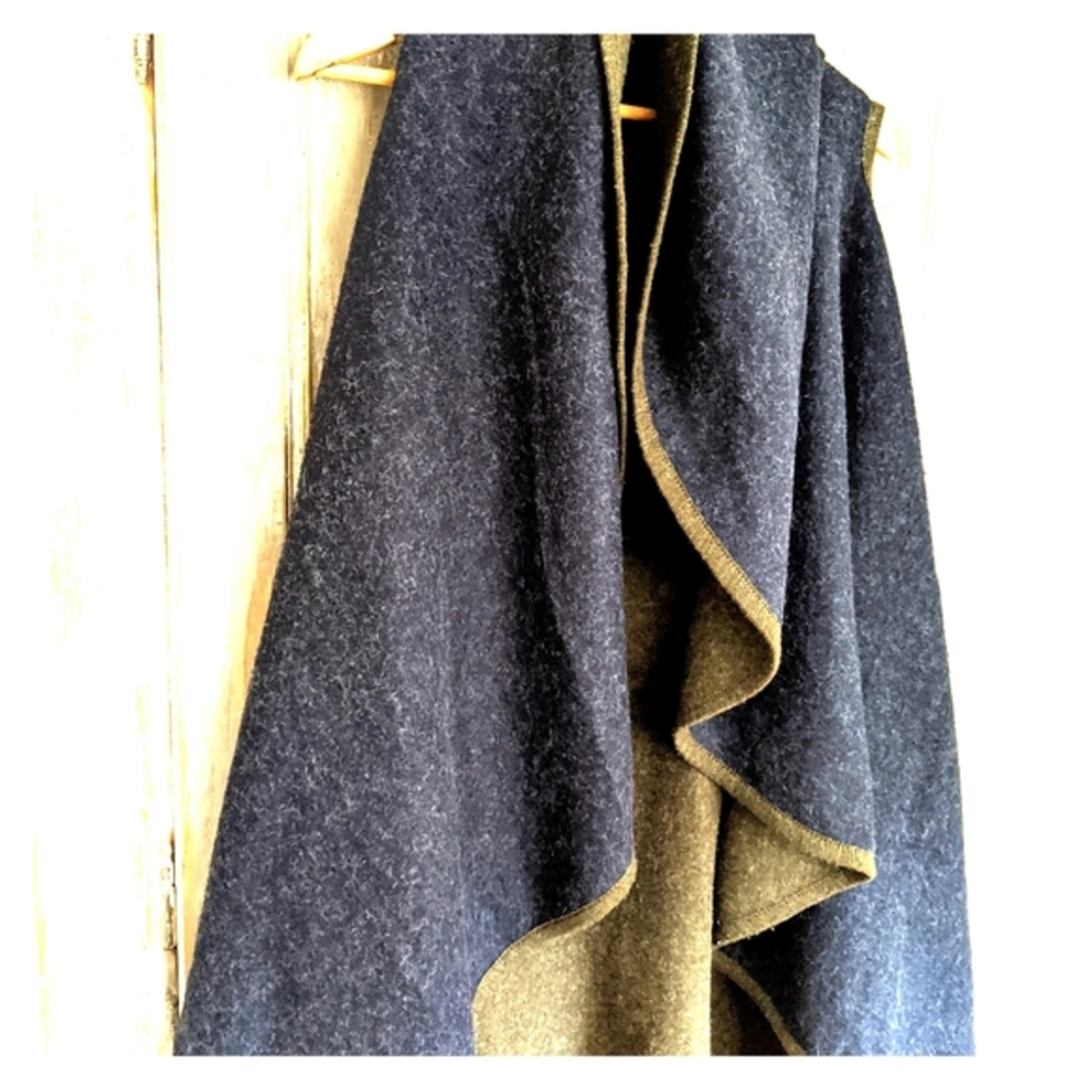 Wool Shawl long reversible